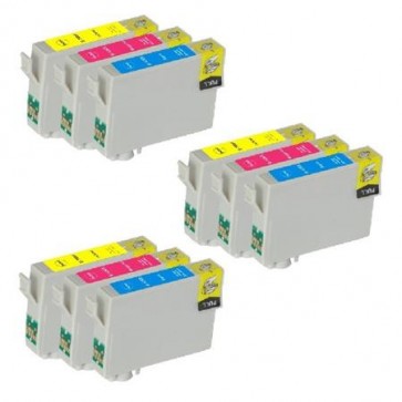 9 Multipack Epson T1006 C/M/Y High Quality Remanufactured Ink Cartridges. Includes 3 Cyan, 3 Magenta, 3 Yellow