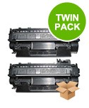 2 Multipack HP 05X (CE505X) High Quality Remanufactured Laser Toners. Includes 2 Black