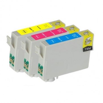3 Multipack Epson T1006 C/M/Y High Quality Remanufactured Ink Cartridges. Includes 1 Cyan, 1 Magenta, 1 Yellow