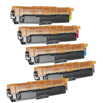 5 Multipack Brother other TN241 BK/C/M/Y High Quality Remanufactured Laser Toners. Includes 2 Black, 1 Cyan, 1 Magenta, 1 Yellow