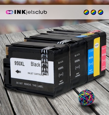 5 Multipack HP 950 XL (CN045AE) High Yield Reman Ink Cartridges. Includes 2 Black, 1 Cyan, 1 Magenta, 1 Yellow