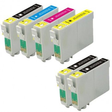 6 Multipack Epson T0556 BK/C/M/Y High Quality Remanufactured Ink Cartridges. Includes 3 Black, 1 Cyan, 1 Magenta, 1 Yellow