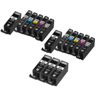 15 Multipack Canon PGI 525 BK & CLI 526 Ink Cartridges. Includes 5 Photo Black, 2 Black, 2 Cyan, 2 Magenta, 2 Yellow, 2 Grey High Quality Compatible Ink Cartridges