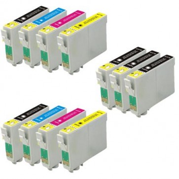11 Multipack Epson T0601-4 BK/C/M/Y High Quality Remanufactured Ink Cartridges. Includes 5 Black, 2 Cyan, 2 Magenta, 2 Yellow