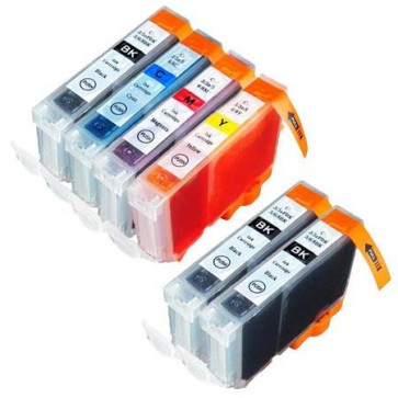 6 Multipack Canon BCI-6 BK/CL High Quality Compatible Ink Cartridges. Includes 3 Black, 1 Cyan, 1 Magenta, 1 Yellow