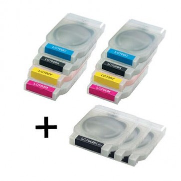 11 Multipack Brother other LC700 BK/C/M/Y High Quality Compatible Ink Cartridges. Includes 5 Black, 2 Cyan, 2 Magenta, 2 Yellow