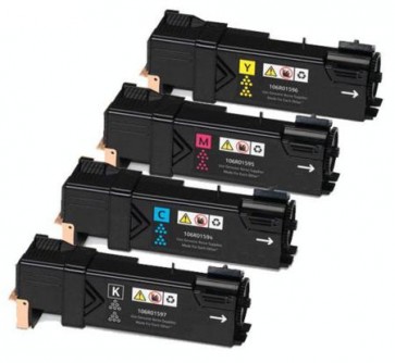4 Multipack Xerox   106R01594-97 BK/C/M/Y High Quality Remanufactured Laser Toners. Includes 1 Black, 1 Cyan, 1 Magenta, 1 Yellow