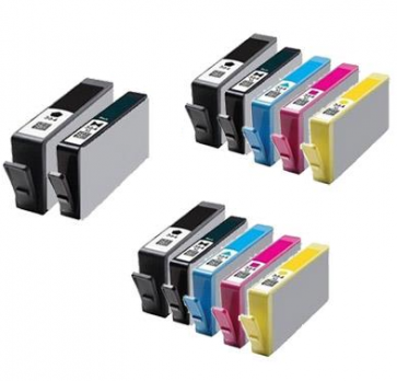 12 Multipack HP 364XL High Yield MultiMultipack Cartridges. Included 3 Black, 3 Photo Black, 2 Cyan, 2 Yellow 2 Magenta Re-manufactured Ink Cartridges.