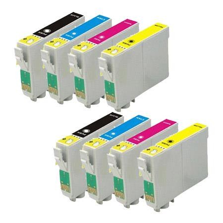 8 Multipack Epson T1285 BK/C/M/Y High Quality Remanufactured Ink Cartridges. Includes 2 Black, 2 Cyan, 2 Magenta, 2 Yellow