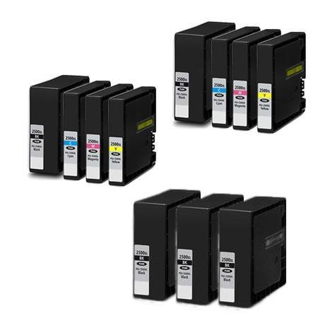 11 Multipack Canon PGI-2500XL BK/C/M/Y High Yield Compatible Ink Cartridges. Includes 5 Black, 2 Cyan, 2 Magenta, 2 Yellow 11 Multipack Canon PGI-2500XL BK/C/M/Y High Yield Compatible Ink Cartridges. Includes 5 Black, 2 Cyan, 2 Magenta, 2 Yellow