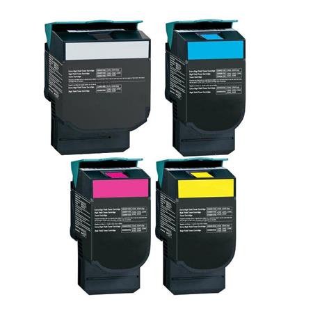 4 Multipack Lexmark C544X2KG High Quality Remanufactured Laser Toners. Includes 1 Black, 1 Cyan, 1 Magenta, 1 Yellow