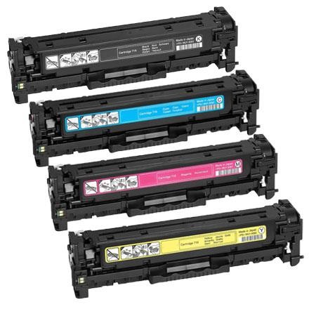 4 Multipack Canon 716 BK/C/M/Y High Quality Remanufactured Laser Toners. Includes 1 Black, 1 Cyan, 1 Magenta, 1 Yellow