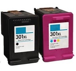 2 Multipack HP 301XL Black & Colour High Yield Remanufactured Ink Cartridges. Includes 1 Black, 1 Colour