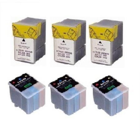6 Multipack Epson S020047 Black & S020049 Colour High Quality Remanufactured Ink Cartridges. Includes 3 Black, 3 Colour