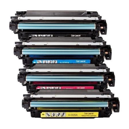 4 Multipack HP 504X/504A (CE250X/CE251-53A) High Quality Remanufactured Laser Toners. Includes 1 Black, 1 Cyan, 1 Magenta, 1 Yellow