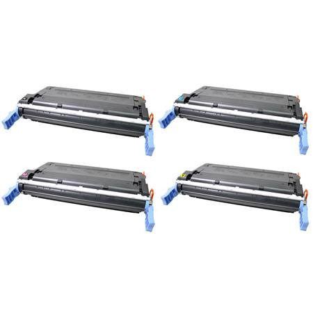 4 Multipack HP 641A (C9720A-03A) High Quality Remanufactured Laser Toners. Includes 1 Black, 1 Cyan, 1 Magenta, 1 Yellow