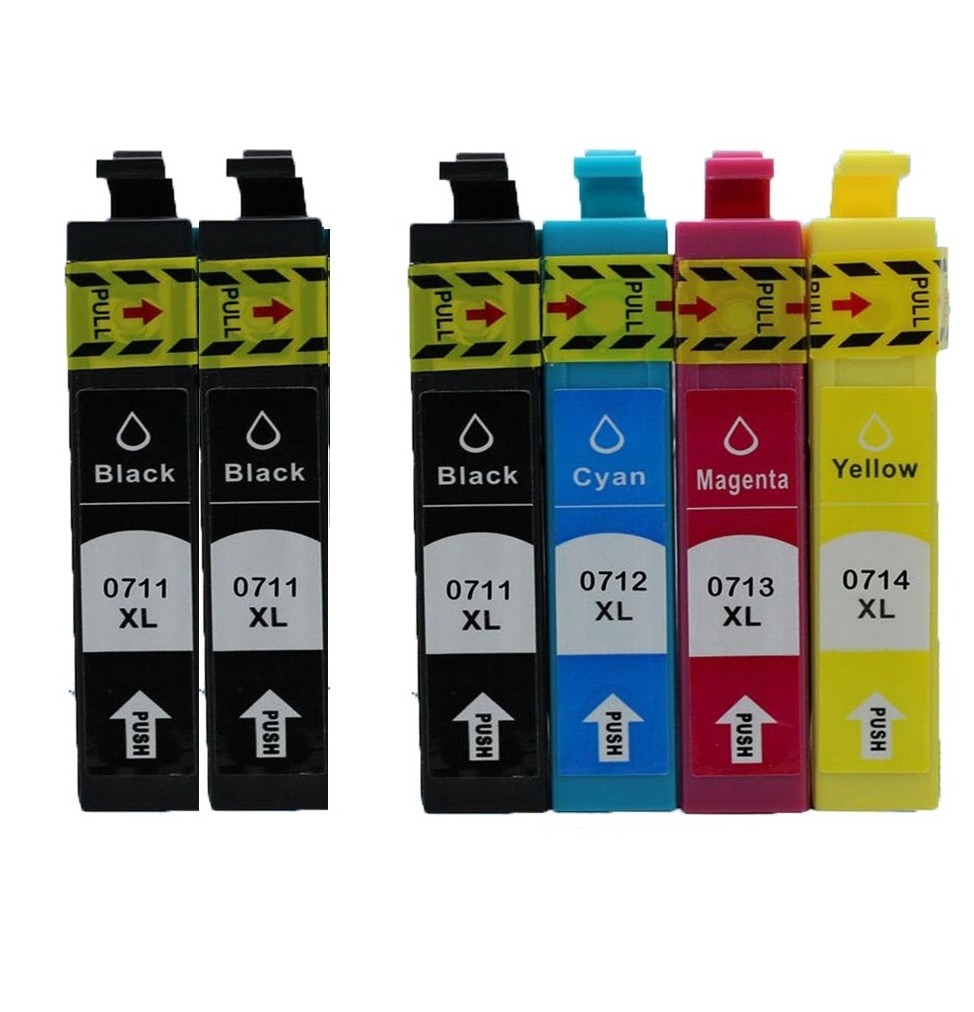 6 Multipack Epson T0715 BK/C/M/Y High Quality Remanufactured Ink Cartridges. Includes 3 Black, 1 Cyan, 1 Magenta, 1 Yellow