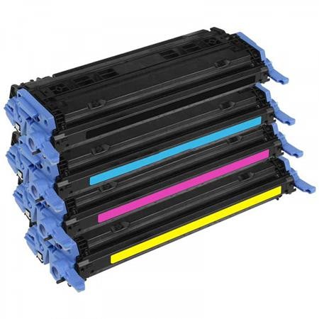 4 Multipack HP 124A (Q6000A-03A) High Quality Remanufactured Laser Toners. Includes 1 Black, 1 Cyan, 1 Magenta, 1 Yellow