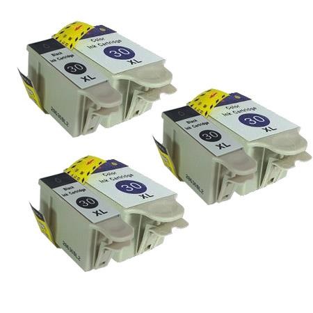 6 Multipack Kodak 30XL (3952363/8898033) High Yield Compatible Ink Cartridges. Includes 3 Black, 3 Colour