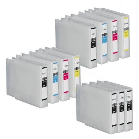 11 Multipack Epson T7551 (T755140) High Quality Remanufactured Ink Cartridges. Includes 5 Black, 2 Cyan, 2 Magenta, 2 Yellow 11 Multipack Epson T7551 (T755140) High Quality Remanufactured Ink Cartridges. Includes 5 Black, 2 Cyan, 2 Magenta, 2 Yellow