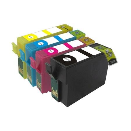 4 Multipack Epson T1301-4 BK/C/M/Y High Quality Remanufactured Ink Cartridges. Includes 1 Black, 1 Cyan, 1 Magenta, 1 Yellow