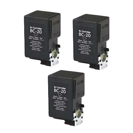 3 Multipack Canon BC-20 Black High Quality Remanufactured Ink Cartridges. Includes 3 Black