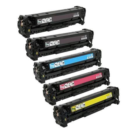 5 Multipack HP 305X/305A High Quality Remanufactured Laser Toners. Includes 2 Black, 1 Cyan, 1 Magenta, 1 Yellow