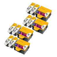 12 Multipack Kodak 10 XL High Yield Compatible Ink Cartridges. Includes 8 Black, 4 Colour