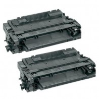 2 Multipack HP 55X (CE255X) High Quality Remanufactured Laser Toners. Includes 2 Black