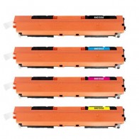 4 Multipack HP 130A (CF350A-53A) High Quality Remanufactured Laser Toners. Includes 1 Black, 1 Cyan, 1 Magenta, 1 Yellow