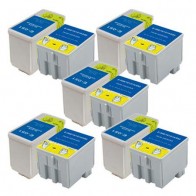 10 Multipack Epson S020189 Black & S020191 Colour High Quality Remanufactured Ink Cartridges. Includes 5 Black, 5 Colour