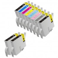 10 Multipack Epson T0341/2/3/4/5/6/7/8 High Quality Remanufactured Ink Cartridges. Includes 4 Extra Black, 1 Cyan, 1 Magenta, 1 Yellow, 1 LIght Cyan, 1 Light Magenta, 1 Grey