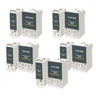 10 Multipack Epson T015 Black & T016 Colour High Quality Remanufactured Ink Cartridges. Includes 5 Black, 5 Colour