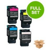 4 Multipack Lexmark C540H2KG-YG BK/C/M/Y High Quality Remanufactured Laser Toners. Includes 1 Black, 1 Cyan, 1 Magenta, 1 Yellow