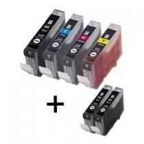 6 Multipack Canon CLI-8 BK/C/M/Y High Quality Compatible Ink Cartridges. Includes 3 Black, 1 Cyan, 1 Magenta, 1 Yellow