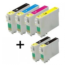 6 Multipack Epson T1001-4 BK/C/M/Y High Quality Remanufactured Ink Cartridges. Includes 3 Black, 1 Cyan, 1 Magenta, 1 Yellow