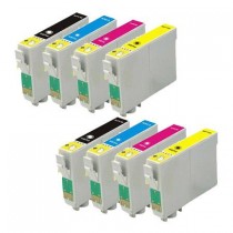 8 Multipack Epson T1295 BK/C/M/Y High Quality Remanufactured Ink Cartridges. Includes 2 Black, 2 Cyan, 2 Magenta, 2 Yellow