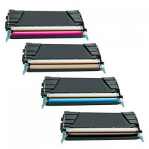 4 Multipack Lexmark X746H2KG High Quality Remanufactured Laser Toners. Includes 1 Black, 1 Cyan, 1 Magenta, 1 Yellow