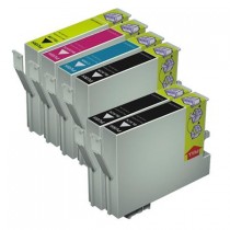 6 Multipack Epson T0561-4 BK/C/M/Y High Quality Remanufactured Ink Cartridges. Includes 3 Black, 1 Cyan, 1 Magenta, 1 Yellow