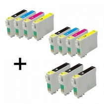11 Multipack Epson T1301-4 BK/C/M/Y High Quality Remanufactured Ink Cartridges. Includes 5 Black, 2 Cyan, 2 Magenta, 2 Yellow