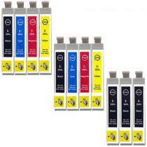 11 Multipack Epson 29XL(T2996) High Yield Remanufactured Ink Cartridges. Includes 5 Black, 2 Cyan, 2 Magenta, 2 Yellow