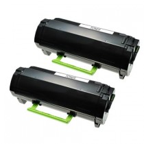 2 Multipack Lexmark 60F0HA0 High Quality Remanufactured Laser Toners. Includes 2 Black
