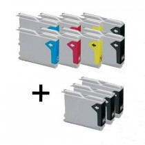 11 Multipack Brother LC1000 BK/C/M/Y High Quality Compatible Ink Cartridges. Includes 5 Black, 2 Cyan, 2 Magenta, 2 Yellow