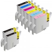 8 Multipack Epson T0331/2/3/4/5/6 High Quality Remanufactured Ink Cartridges. Includes 3 Black, 1 Cyan, 1 Magenta, 1 Yellow, 1 LIght Cyan, 1 Light Magenta