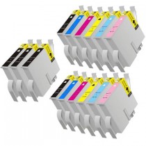 15 Multipack Epson T0331/2/3/4/5/6 High Quality Remanufactured Ink Cartridges. Includes 5 Black, 2 Cyan, 2 Magenta, 2 Yellow, 2 LIght Cyan, 2 Light Magenta