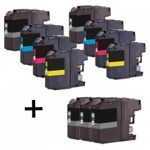 11 Multipack Brother other LC127XL BK & LC125XL C/M/Y High Yield Compatible Ink Cartridges. Includes 5 Black, 2 Cyan, 2 Magenta, 2 Yellow