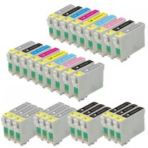 30 Multipack Epson T0591/2/3/4/5/6/7/8/9 High Quality Remanufactured Ink Cartridges. Includes 10 Photo Black, 10 Black, 2 Cyan, 2 Magenta, 2 Yellow, 2 LIght Cyan, 2 Light Magenta