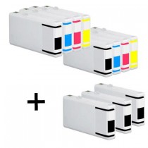 11 Multipack Epson T7021-4 BK/C/M/Y High Quality Remanufactured Ink Cartridges. Includes 5 Black, 2 Cyan, 2 Magenta, 2 Yellow
