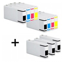 11 Multipack Epson T7011-4 BK/C/M/Y High Quality Remanufactured Ink Cartridges. Includes 5 Black, 2 Cyan, 2 Magenta, 2 Yellow