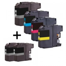 6 Multipack Brother other LC127XL BK & LC125XL C/M/Y High Yield Compatible Ink Cartridges. Includes 3 Black, 1 Cyan, 1 Magenta, 1 Yellow